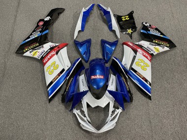 22 Rockstar White and Blue 2011-2024 GSXR 600-750 Fairings