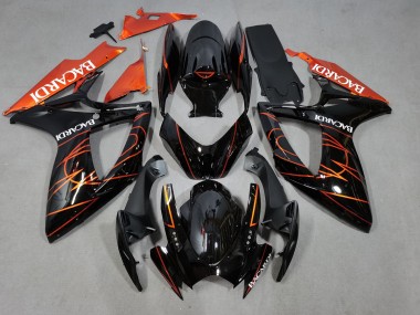 Bacardi Black and Orange 2006-2007 GSXR 600-750 Fairings