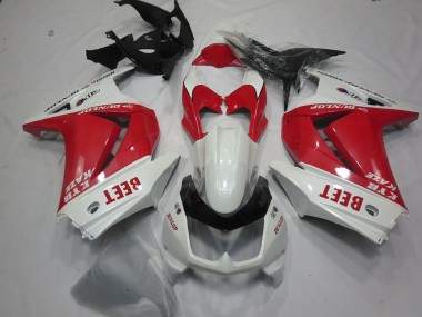 Beet Red and White 2008-2012 Ninja 250 Fairings