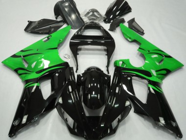 Black Flame & Green 2000-2001 R1 Fairings