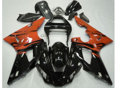 Black Flame & Orange 2000-2001 R1 Fairings