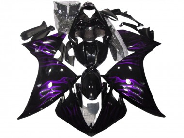 Black & Purple Flame 2009-2011 R1 Fairings