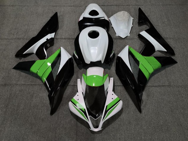 Black White and Green 2007-2008 CBR600RR Fairings