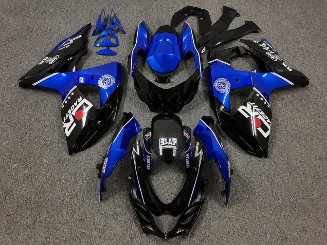 Black and Blue with Custom Logos 2009-2016 GSXR 1000 Fairings