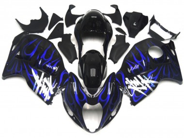 Black with Deep Blue Flame 1997-2007 GSXR 1300 Hayabusa Fairings