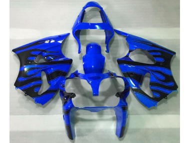 Blue & Black Flame 2000-2002 ZX6R Fairings