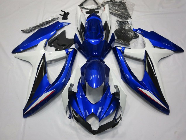 Blue Black and White 2008-2010 GSXR 600-750 Fairings