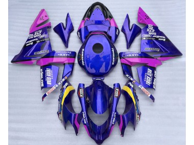 Blue and Pink Trickstar 2004-2005 ZX10R Fairings