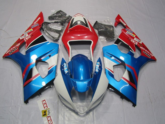 Blue and Red 2003-2004 GSXR 1000 Fairings