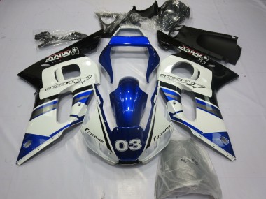 Blue and Silver 1998-2002 R6 Fairings