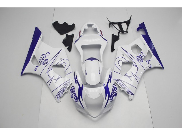 Blue and White Corona 2003-2004 GSXR 1000 Fairings