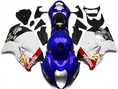 Blue and White Custom Logo 1997-2007 GSXR 1300 Hayabusa Fairings