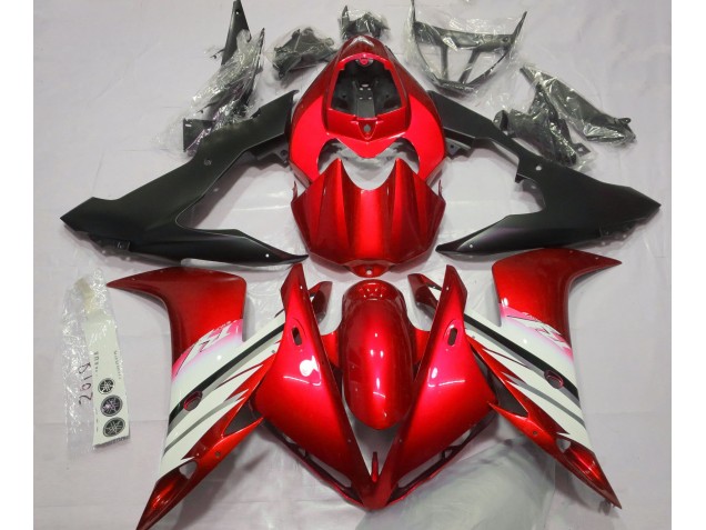 Bright Red & White 2004-2006 R1 Fairings