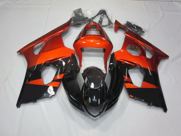 Burnt orange and Black 2003-2004 GSXR 1000 Fairings