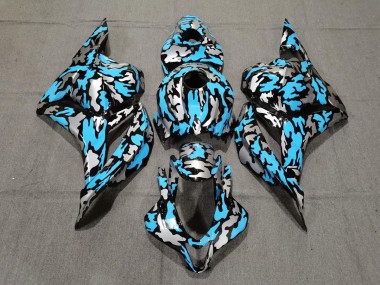 Custom Blue / Silver Camo 2009-2012 CBR600RR Fairings