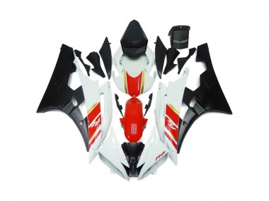 Custom Matte Black and Red with White 2006-2007 R6 Fairings