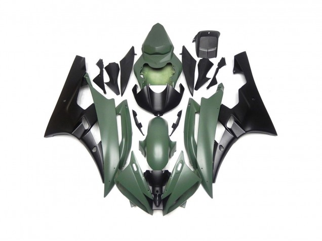 Custom Matte Green and Black 2006-2007 R6 Fairings