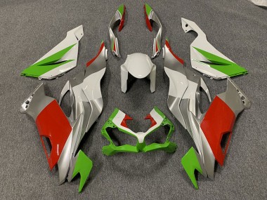 Custom Red / Green and Silver 2019-2023 ZX6R Fairings