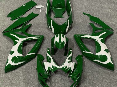 Dark Green & White 2006-2007 GSXR 600-750 Fairings