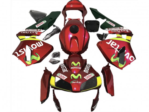 Deep Red Movistar 2003-2004 CBR600RR Fairings