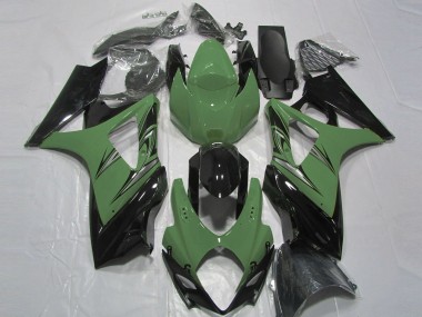 Forest Green and Black 2007-2008 GSXR 1000 Fairings