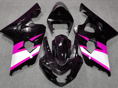 Gloss Black & Pink 2004-2005 GSXR 600-750 Fairings