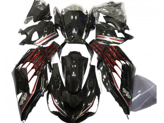 Gloss Black & Red 2012-2021 ZX14R Fairings