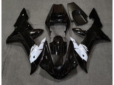 Gloss Black White and Silver 2002-2003 R1 Fairings