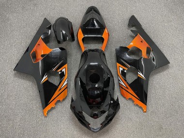 Gloss Black and Orange 2004-2005 GSXR 600-750 Fairings