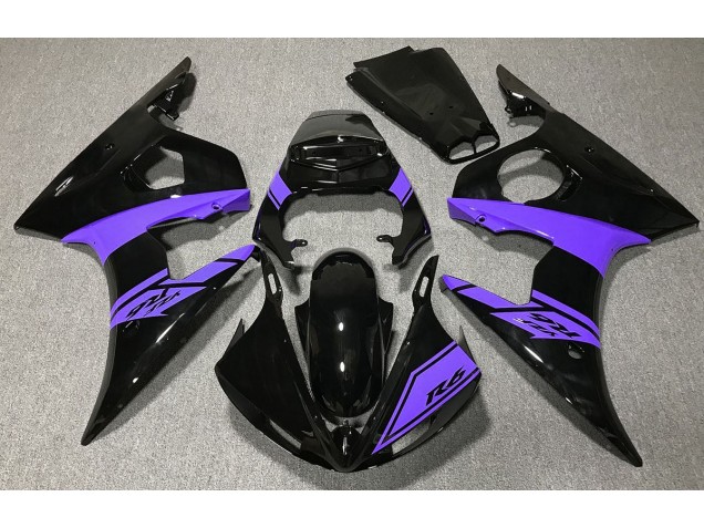 Gloss Black and Purple 2003-2004 R6 Fairings