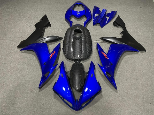 Gloss Blue and Carbon Fiber Style 2004-2006 R1 Fairings