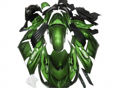 Gloss Green & Flame 2006-2011 ZX14R Fairings