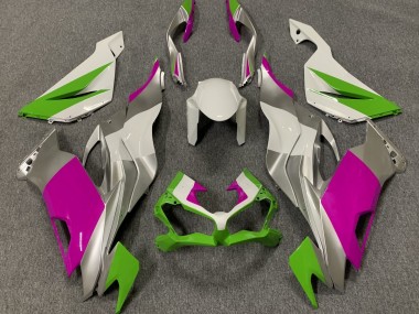 Gloss Green Pink and Silver 2019-2023 ZX6R Fairings