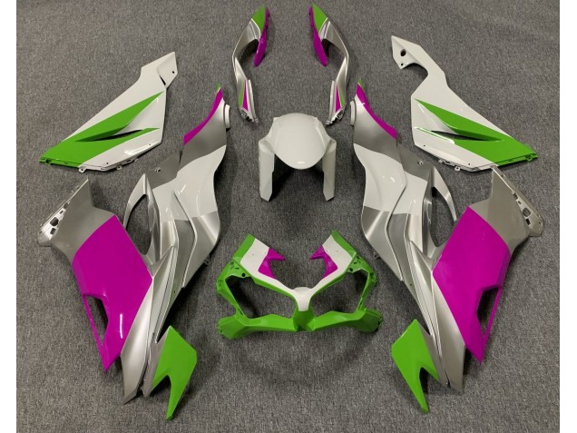 Gloss Green Pink and Silver 2019-2023 ZX6R Fairings