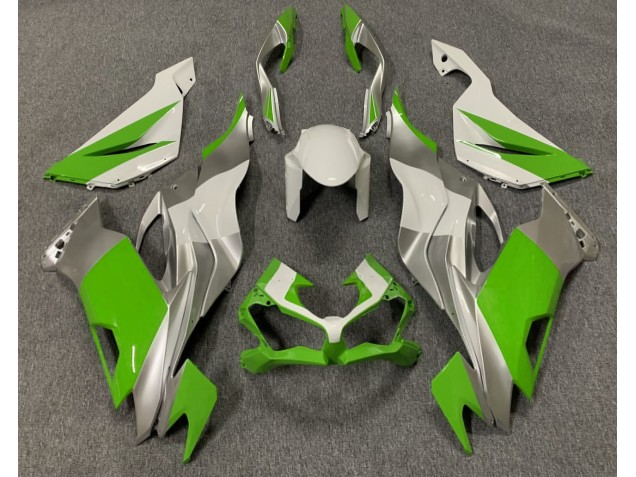 Gloss Green White and Silver 2019-2023 ZX6R Fairings