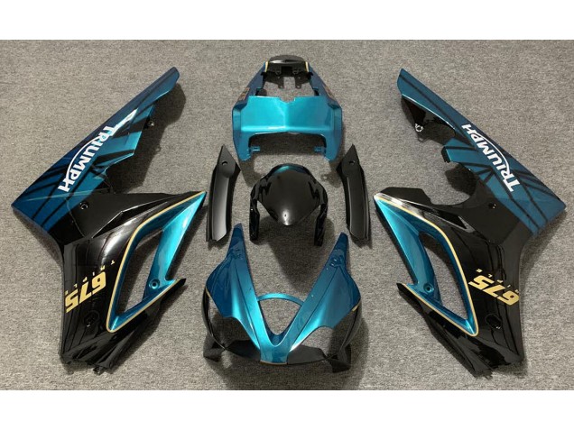 Gloss Light Blue and Black 2009-2012 Daytona 675 Fairings