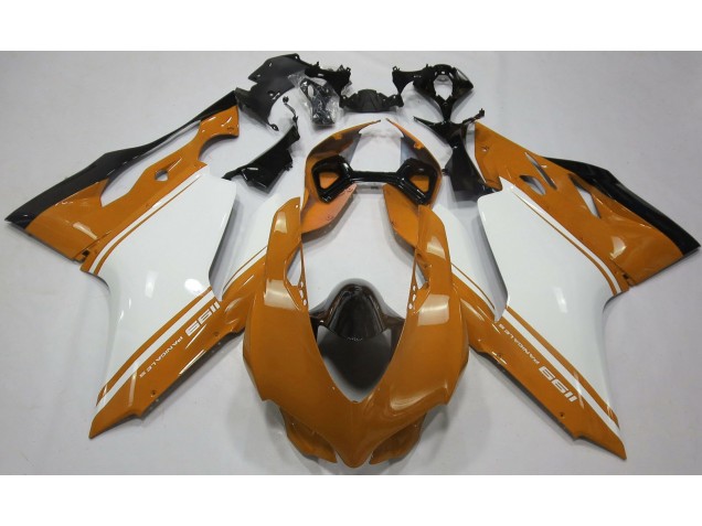 Gloss Orange White and Black 2011-2014 Ducati 1199 Fairings