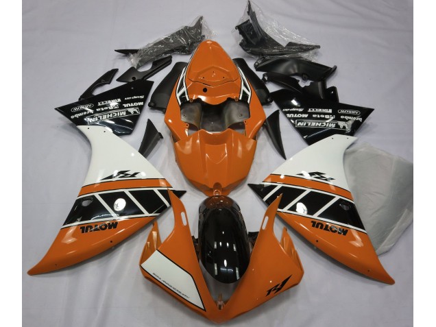 Gloss Orange White and Black 2012-2014 R1 Fairings