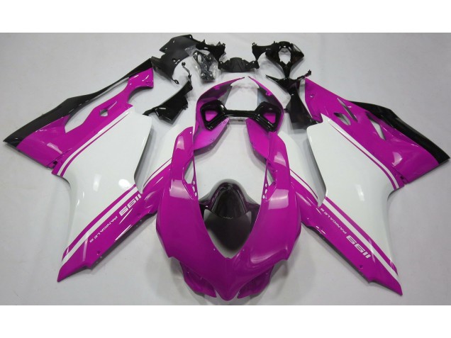 Gloss Pink White and Black 2011-2014 Ducati 1199 Fairings