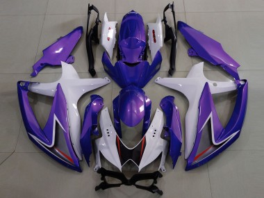 Gloss Purple & White 2008-2010 GSXR 600-750 Fairings