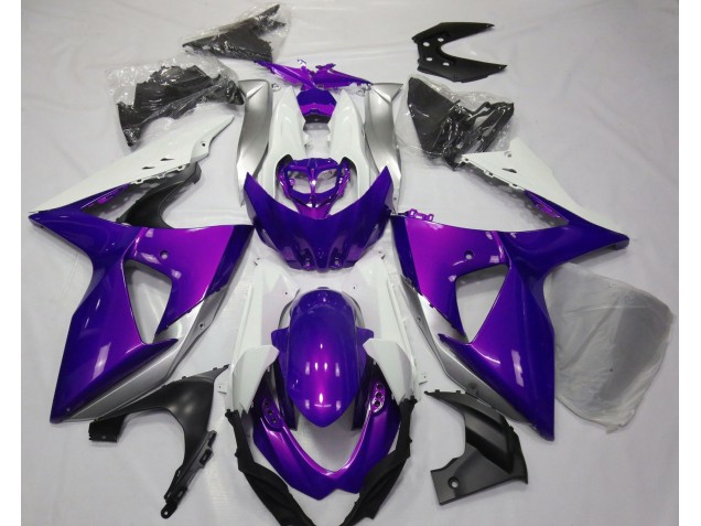 Gloss Purple & White 2009-2016 GSXR 1000 Fairings