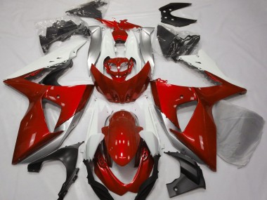 Gloss Red & White 2009-2016 GSXR 1000 Fairings