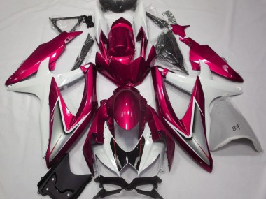 Gloss Red and White 2008-2010 GSXR 600-750 Fairings