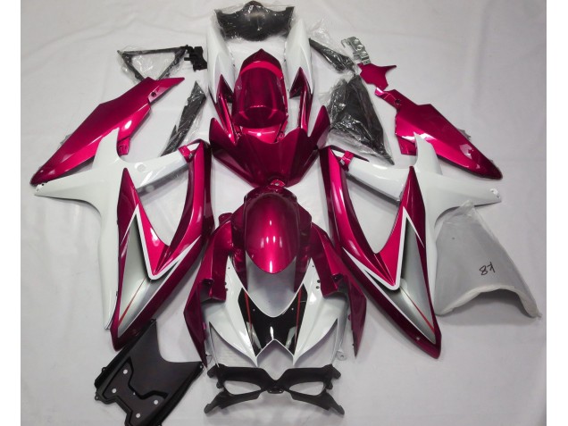 Gloss Red and White 2008-2010 GSXR 600-750 Fairings