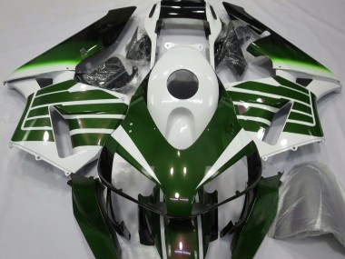 Gloss White & Green Fade 2003-2004 CBR600RR Fairings