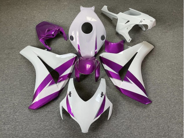 Gloss White & Purple Trim 2008-2011 CBR1000RR Fairings