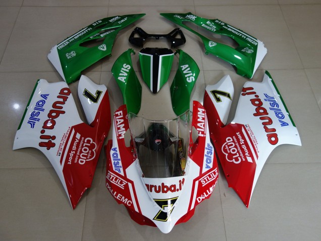 Gloss White / Red / Green 2011-2014 Ducati 1199 Fairings