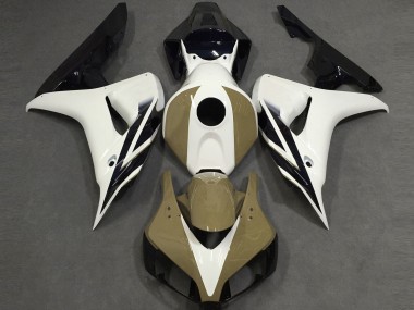 Gloss White Tan Black 2006-2007 CBR1000RR Fairings