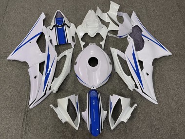 Gloss White and Blue 2008-2016 R6 Fairings