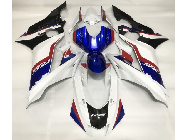 Gloss White and Deep Blue 2017-2021 R6 Fairings